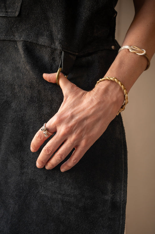Reef Knot Bracelet in two metals