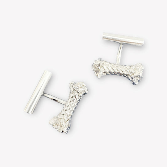 Nautical Silver Cuff Links Ropes Artisanal Made