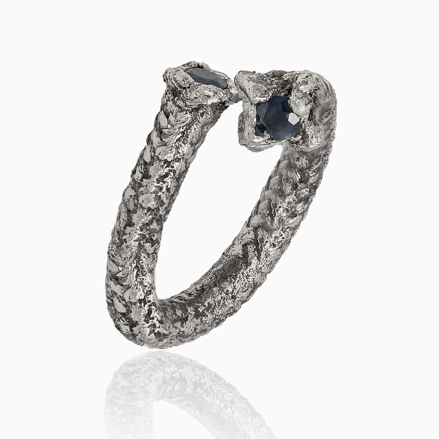 Rope ring + doble sapphire