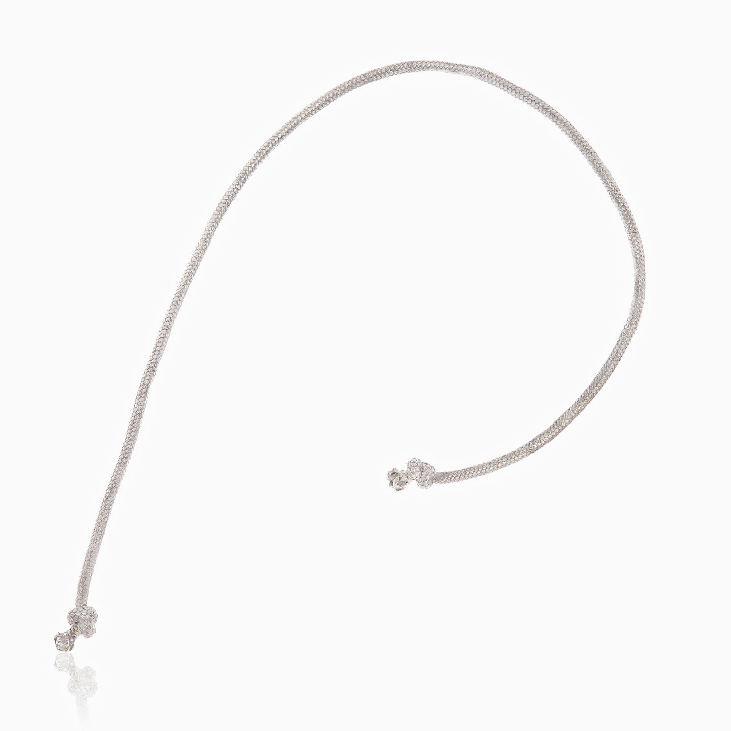 Nautical silver rope asymmetric choker